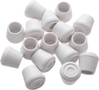 Furnigear Chair Leg Tips Caps Non-Slip Rubber Leg Tips 7/8” Inner Diameter Chair Leg Floor Protectors Round White, 16 Pack