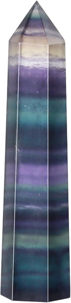 Fluorite Healing Crystals Wand, 3" Natural Crystals and Healing Stones, Polishing Reiki Energy Gemstones Crystal Points for Meditation Spiritual Decor Gifts for Women (Rainbow Fluorite-Large)