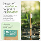 VIVAGO Bamboo Toothbrushes 10 Pack – Natural Toothbrushes, Plant-Based Soft Bristles – Eco-Friendly Wooden Toothbrush