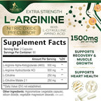 L-Arginine Extra Strength Supplement with L-Citrulline - Muscle Supporting Natural Nitric Oxide Precursor Booster - Heart Health Support - Amino Acid Energy Blend for Men, USA Bottled - 120 Capsules