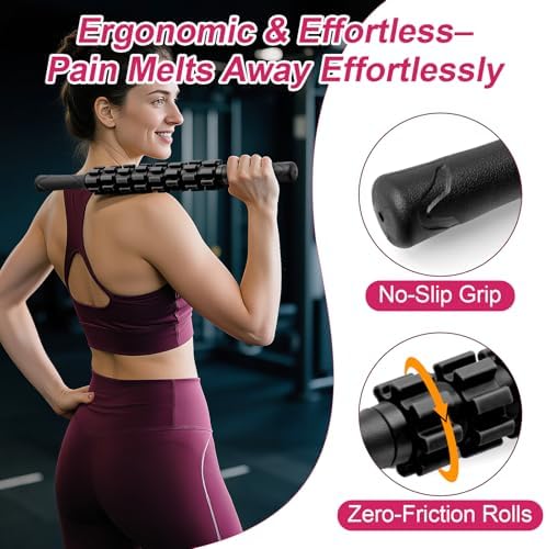 Muscle Roller Stick, Muscle Roller, Liposuction Massage Roller for Lymphatic Drainage, Massager Stick for Relief Muscle Soreness, Trigger Points, Help Exercise Runner Legs, Back Recovery