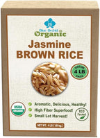 Organic Brown Jasmine Rice from Thailand - Whole Grain Vegan Natural Healthy Superfood Gluten-free - 4 LB