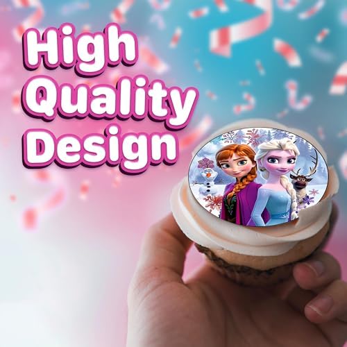 30 x Edible Cupcake Toppers – Winter Princess Themed Collection of Edible Cake Decorations | Uncut Edible on Wafer Sheet