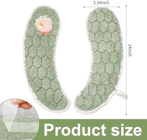 Toilet Seat Cover Bathroom Toilet Seat Cushion Toilet Seat Warmer with Handle, Washable and Reusable Toilet Seat Pads for Winter, Fits All Toilet Seats, 2 Pairs, Green