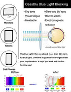 CessBlu Blue Light Blocking Glasses with Orange Tinted Fliter Lens Computer Reading Glasses with Bamboo-Look Temples