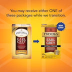 Twinings Earl Grey Tea Extra Strong 2-Pack – A Bright and Zesty Black Tea Infused with Citrus Bergamot Flavours, Caffeinated Tea Bags, Individually Wrapped, 20 Count Ea