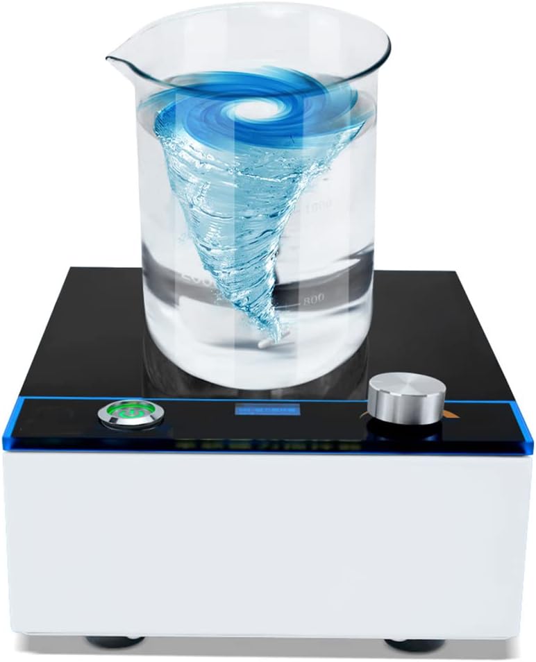 Laboratory Mixer, 2000ml Glass Plate Magnetic Stirrer, 2000 RPM Speed, Digital Speed, Waterproof Design, Low Noise Operation, High Power Motor, for Mixed Industrial Liquids