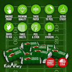 60 Sports Football Miniature Candy Bar Wrapper, Mini Candy Bar Stickers for Birthday Party, Baby Shower, Wedding, Graduation, or Any Family Event Decorations, Candy Not Included. Made in USA