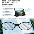 5 Pack Oval Reading Glasses All Day for Women,Computer Readers with Blue Light Protection