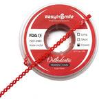 SNAWOP Dental Orthodontic Power Chain Multicolor Spool Elastic Rubber Bands for Teeth Braces (Closed, Red)