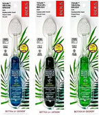 RADIUS Tour Travel Brush & Case with Replaceable Brush Head ADA Accepted Toothbrush Improve Gum Health - Blue Smoke Green - Pack of 3