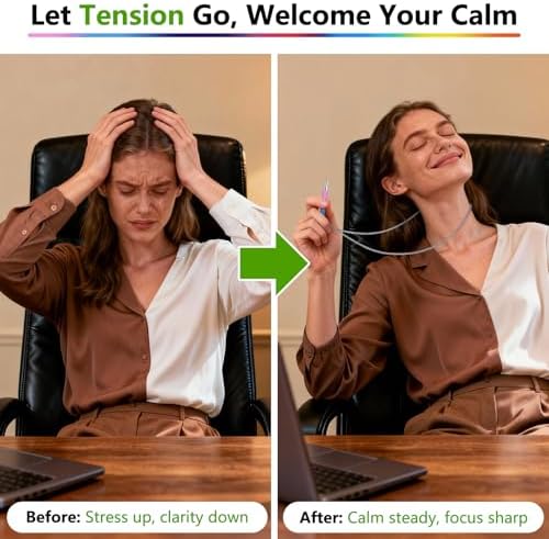ASTOFLI Breathing Necklace For Anxiety Adults - Adjustable Air Outlet Breathe Necklaces With Flavored - Breath Free Stress Relief Device With Flavor - Meditation Gifts For Women Men