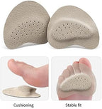 2 Pairs Leather Forefoot Rest Heel Cushion Inserts Ball of Foot Cushion Pads Anti-Shoes Pads Sole Protectors Adhesive Shoe Sole Protectors Half Foot Pads (2 Thick)