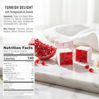 Hazer Baba Turkish Delight Candy, Pomegranate & Zereshk Flavored, 16oz (Pack of 1), Gourmet Snack Box, Traditional, Vegan Snack, Turkish Lokum, Sweets, Loukumi, Delicias Turcas, Halal, Kosher