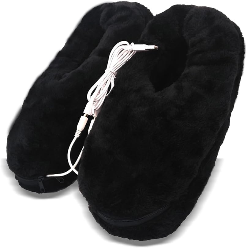 USB Heated Foot Warmers, Heat Slippers Heating Pads for Feet Warmers Keep Foot Warm Cold Relief for Indoor Home Office