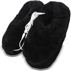 USB Heated Foot Warmers, Heat Slippers Heating Pads for Feet Warmers Keep Foot Warm Cold Relief for Indoor Home Office (Black, One Size)