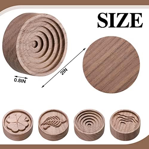 Zhehao 4 Packs Wood Essential Oil Diffuser Small Passive Oil Diffusers Aromatherapy Round Wooden Grain Portable Air Freshener for Car Aromatherapy Home Office Bathroom(Brown)