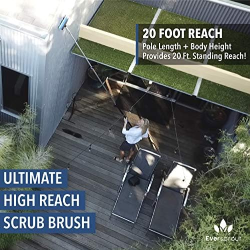 EVERSPROUT 5-to-12 Ft Car Brush with Rubber Bumper, Lightweight Extension Pole Handle, Soft Bristles Car Wash Brush, RV Wash Brush, Truck Wash Brush, Boat Brush, Solar Panel Cleaning Brush and Pole