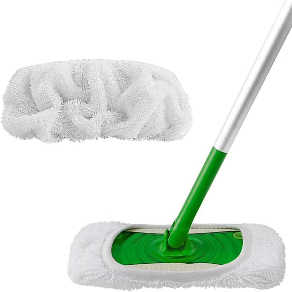 1pcs Microfiber Cleaning Mop Replacement Pad -Flat Floor Mop Cloth, Washable & Durable, Suitable for Wet and Dry Use, Easy to Clean (White)