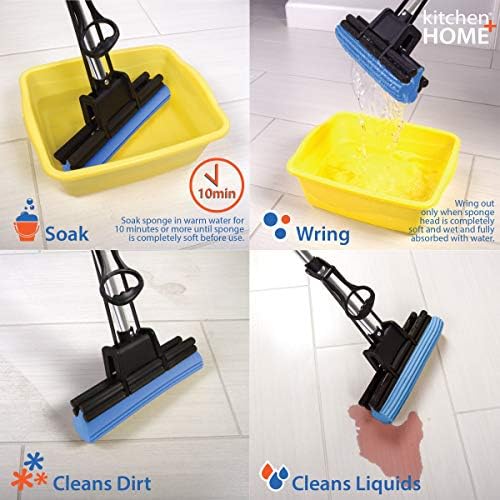 Kitchen + Home PVA Sponge Roller Mop Head Refills - 3 Pack