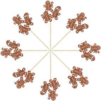 Ephlyn 24Pcs Christmas Gingerbread Cupcake Toppers Picks Xmas Holiday Cupcake Picks Merry Christmas Theme Holiday Baby Shower Birthday Party Cake Decorations Supplies Brown