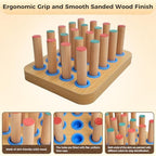 Stroke Training Equipment/Solid Wood Peg Board/Hand-Eye Coordination Trainer Designed for Elderly and Hemiplegia Patients to Improve Finger Flexibility Through Exercise