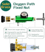 Oxygen Regulator CGA870 Connection, Portable Oxygen Regulator with Brass Sleeve, 0-15LPM, Includes 1 Wrench and 5 Brass Yoke Washer Seals