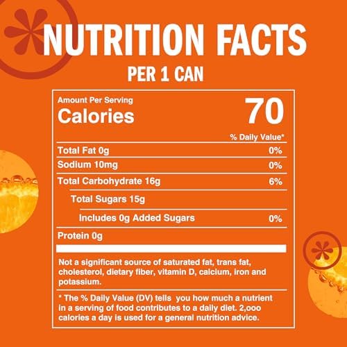 IZZE Sparkling Water Juice Beverage Blend, Clementine, No Sugar Added, 8.4 FL OZ, 24 Cans