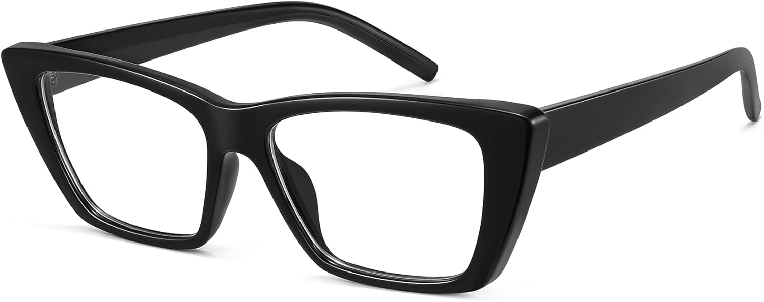 WOWSUN Narrow Small Vintage Cat Eye Frames Eyeglasses for Women Retro Blue Light Blocking Computer Glasses