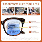 Progressive Multifocus Reading Glasses for Women Men Oversized Anti Blue Light Blocking Readers Square Eyeglasses