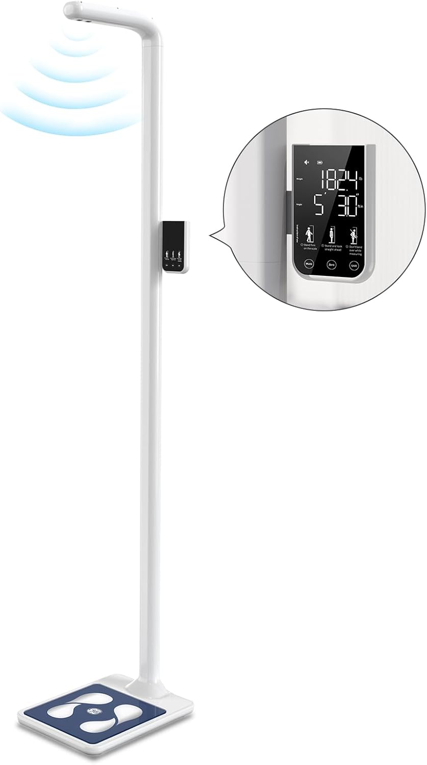 GE Digital Physician Scale BMI: Ultrasonic Electronic Height and Weight Scale 76” Height Measuring Device Accurate Body Weight 485 lb/220 kg Capacity
