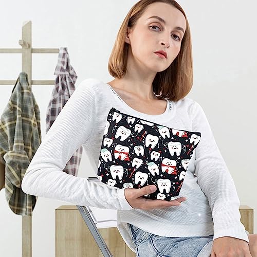 WZMPA Funny Dentist Cosmetic Bag Dental Assistant Gift Dental Hygienist Makeup Zipper Pouch Bag Dentist Graduation Gift (Dentist)