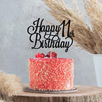 Happy 11th Birthday Cake Topper, Black Glitter 11 & Fabulous/Hello 11th Birthday Anniversary Party Cake Decorations Supplies
