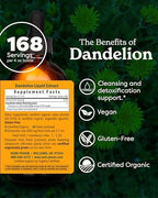Herb Pharm Certified Organic Dandelion Liquid Extract for Cleansing and Detoxification, Organic Cane Alcohol, 4 Ounce