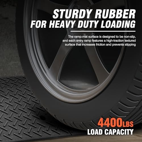 DNA Motoring 7.7" Rise Rubber Curb Ramp Heavy Duty Loading Driveway Ramp Threshold Ramp 39" L x 19.7" W x 7.7" H for Loading Dock, Warehouse, Wheelchair, Motorcycles, Cars, TOOLS-00654