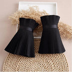 Ruffled Floral Layered Lace Cuffs Wrist Cuffs Black False Sleeves for Women Wrist Black