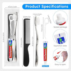 Travel Toothbrushes with Toothpaste, Disposable Toothbrushes, Hygiene Kits in Bulk with Floss Picks, Combs, Individually Packaged, Suitable for Home, Travel, and Hotels (15-Pack)