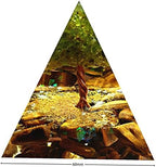 Peridot Tree of Life Orgonite Pyramid with Tiger Eye Stone Reiki Energy Generator Protection Crystal Healing Orgone Pyramids Collection