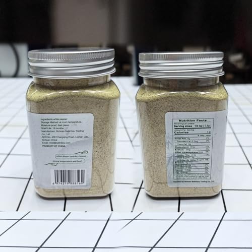 BAILINHOU Chinese Ground White pepper 8oz/228g Fine Grain white pepper powder chinese, White Peppercorns Powder, Ground White Peppercorns imported of china