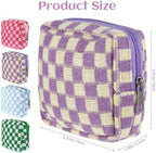 4Pcs Sanitary Napkin Storage Bag, Portable Period Bag for Teen Girls Woman, Pad Pouch Tampon for Purse, Reusable Zipper Period Pouches for Teen School Office Travel Feminine Care Organizer, Plaid