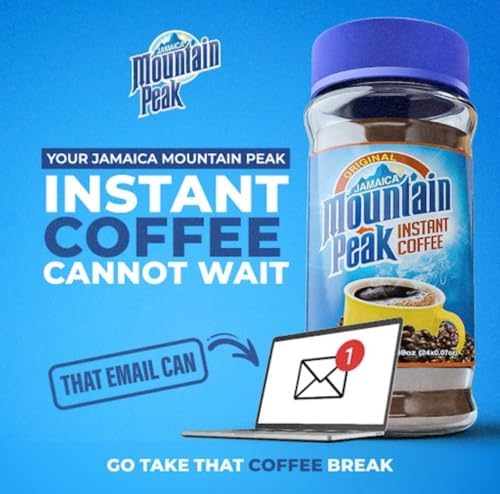 Jamaica Mountain Peak Instant Coffee, Authentic Jamaican Coffee, Rich Bold Flavor (2 Pack, 3.5 oz Jars)