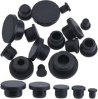 GORGECRAFT 20Pcs 5 Sizes Silicone Hole Plug Black Rubber Round Waterproof Button Tube End Cover Soft Flexible Stopper Plugs Furniture Accessory Fit for Bottle Pipes 7.5-21mm Inner Diameter