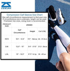 Zensah Calf/Shin Compression Sleeve - Made in the USA Single Leg Compression Sleeve for Shin Splint Relief, Recovery, Running
