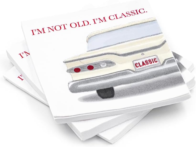 30 Pk, "Classic Car" Paper Cocktail Party Napkins for Birthday Parties, Celebrations & Auto Enthusiasts