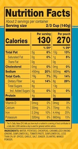 Tasty Bite Indian Bombay Potatoes, Microwaveable Ready to Eat Entrée, 10 Ounce (Pack of 6)