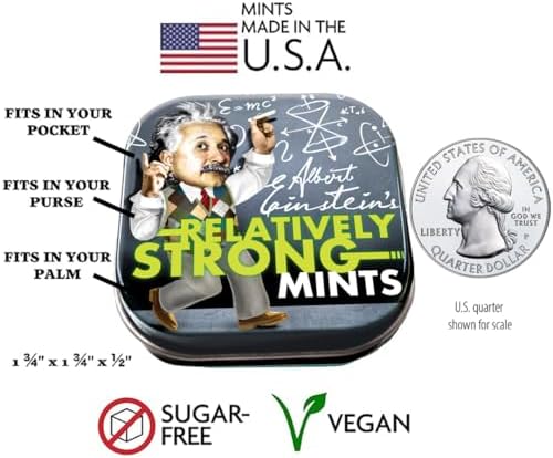 The Unemployed Philosophers Guild Einstein Relatively Strong Breath Mints - 1 Tin, Net Wt .4oz (12g)