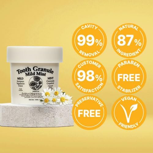 Tooth Granule Mildmint 90ml - Preservative-Free, Fluoride-Free, Water-Free, Vegan, Whitening Toothpaste