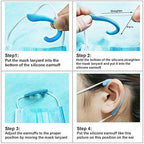 Soft Silicone Earloop Ear Protector Relieve Ear Discomfort Anti-Slip Silicone Earmuffs(Multiple Colour,5 Pairs)