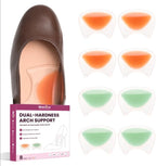 Gel Arch Support Inserts Women - Welnove Soft Cushions Arch Support for Flat Feet Plantar Fasciitis Foot Pain Fatigue Relief - Long-Lasting Adhesive Pads for Heels Sandals Flats (0.24" + 0.4" Height)