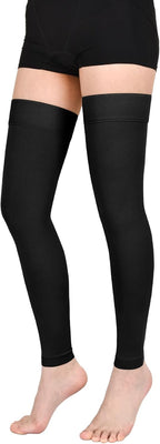 Thigh High Compression Stockings for Women Men, 20-30mmHg Footless Graduated Compression Socks with Silicone Band, Medical Support Sock for Varicose Veins, Edema, Post-Surgery, Sports